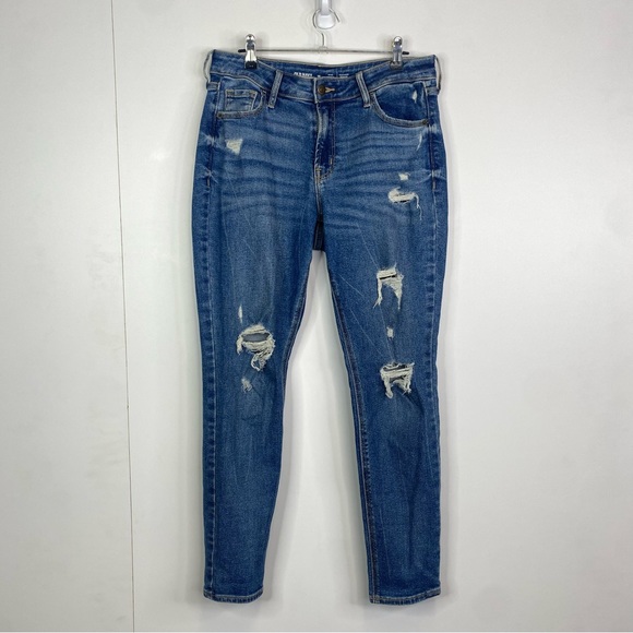 Old Navy Rockstar Midrise Skinny Jeans Size 10 Distressed Denim Pants - Picture 1 of 3